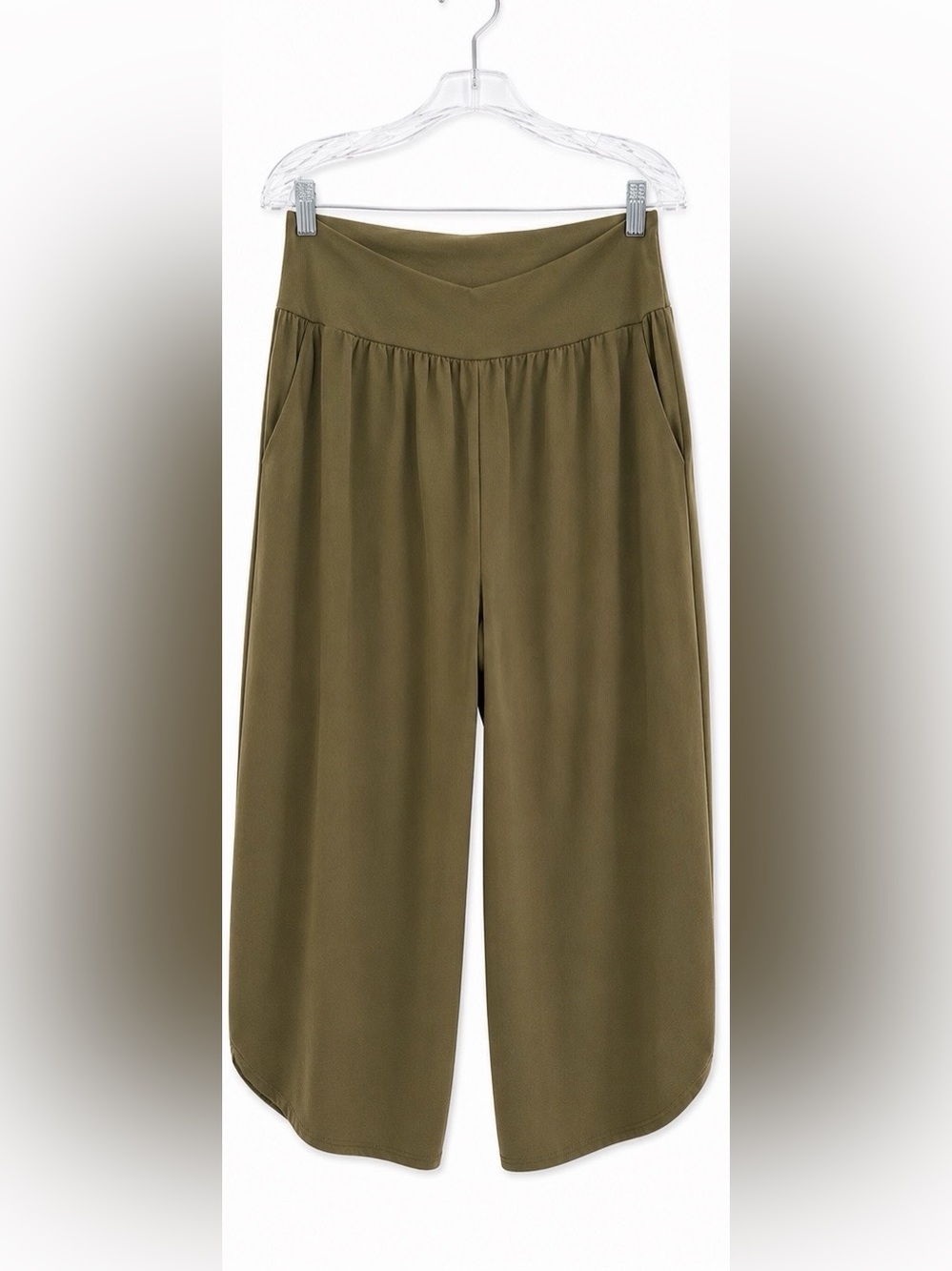 Athleisure Style Wide Leg Pants w/Scalloped Hem and Pockets Size 2x EUC
